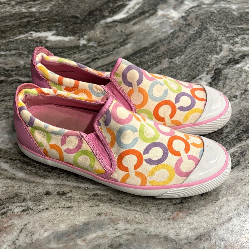 Coach Beale Slip On Sneakers Colorful Signature C size 8